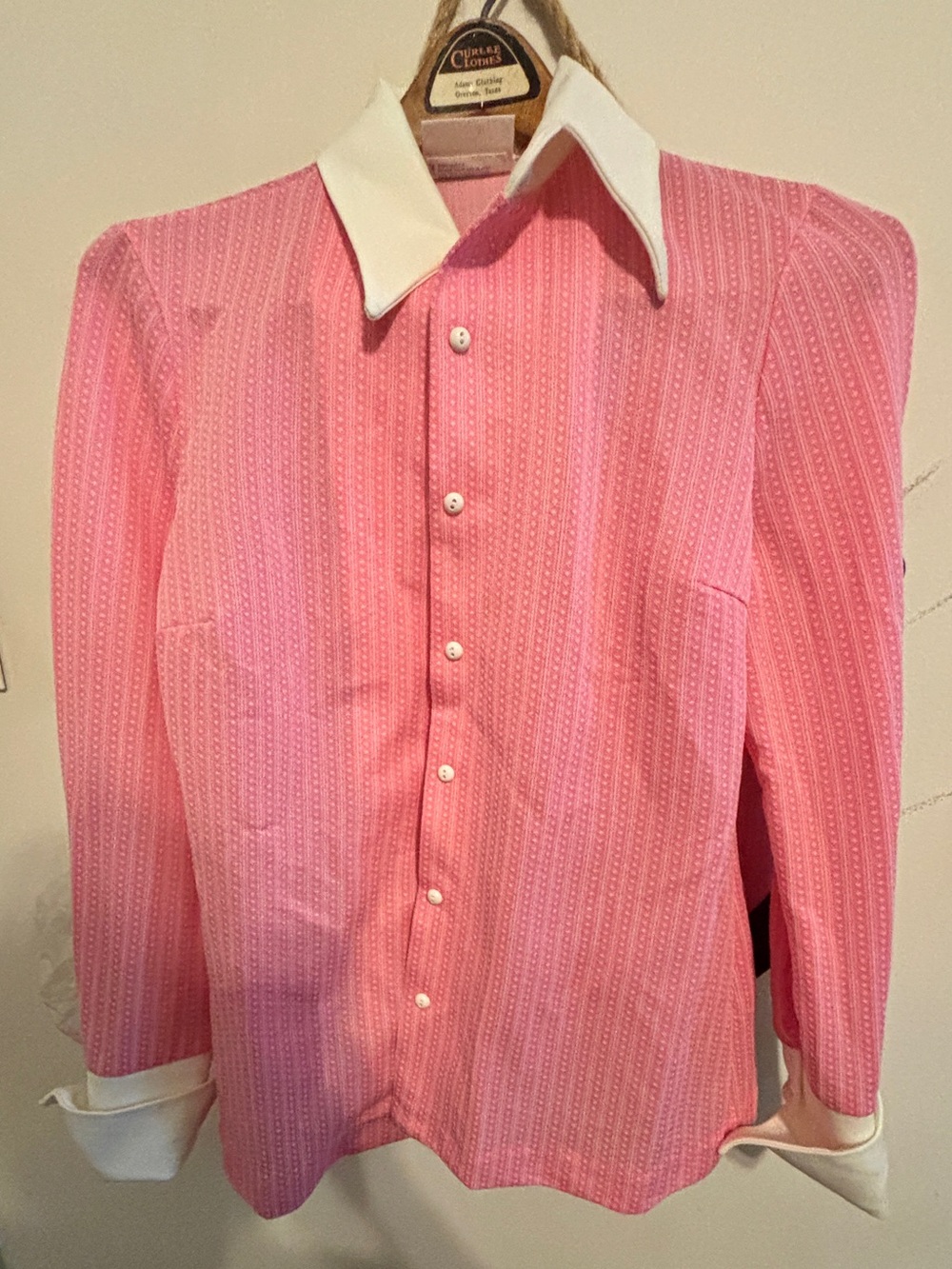 Jantzen 60’s Retro Barbie Pink White Collar Button Up